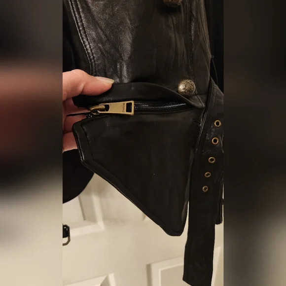 Bebe Women's Black Leather Jacket - Picture 5 of 10